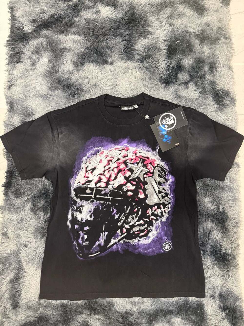 Hellstar Powered By The Star Helmet Graphic T-Shirt
